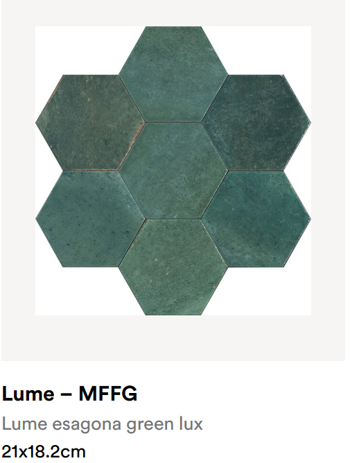 MARAZZI LUME GREEN MFFG ESAGONA 21x18,2 cm hexagónový obklad